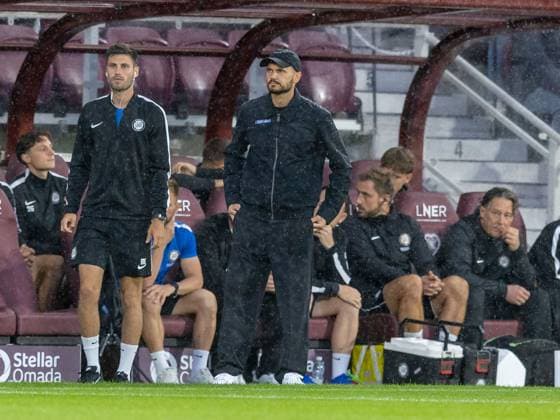 Fabio Ingolitsch, manager of SK Sturm Graz during the Hearts v Sturm Graz second leg of their Champions League second qualifying round at Tynecastle Stadium on Tuesday 28th July 2026 Heart of Midlothian v Sturm Graz, UEFA Champions League, 2nd Qualifying Round, 2nd Leg, Football, Tynecastle Park, Edinburgh, Scotland, UK - 28 Jul 2026Edinburgh Tynecastle Park Scotland United Kingdom  Copyright: xAlanxRennie Shutterstockx 17015998ga