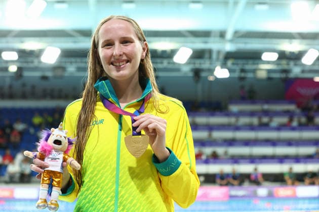 July 28, 2026, Glasgow, Scotland, Great Britain: KIRRALEE HAYES of Australia poses with her gold medal won in the Swimming Women s 50m Freestyle SB13 Final of the Commonwealth Games Glasgow 2026 at the Tollcross International Swimming Centre in Glasgow, Scotland. Glasgow Great Britain - ZUMAc179 20260728_zep_c179_001 Copyright: xMickaelxChavetx