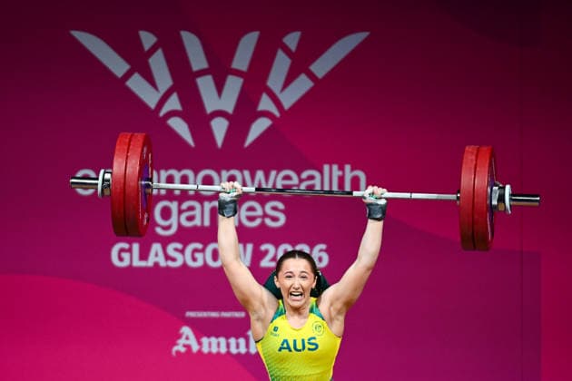 COM26 WEIGHTLIFTING, Nya Phebe Hayman of Australia competes during the Women™s 69kg Weightlifting Final at the Glasgow 2026 Commonwealth Games at SEC Armadillo in Glasgow, Scotland, Tuesday, July 28, 2026. ( NO ARCHIVING, EDITORIAL USE ONLY Glasgow Scotland United Kingdom  Copyright: xLUKASxCOCHx 20260729127567456610