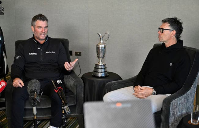 Ryan Fox, Champion Golfer of the Year during a media day and press conference, PK, Pressekonferenz with his coach Matcus Wheelhouse at Royal Auckland and Grange Golf Club In Auckland, New Zealand. Tuesday 28 July 2026. Photo : Alan Lee Auckland New Zealand Copyright: xAlanxLeex x