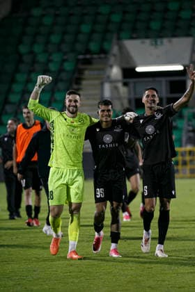 Joao Bravim, Luis Felipe and Carlos Franca seen during UEFA Champions League second round qualifying game between teams of Shamrock Rovers and FC Ararat-Armenia (Maria Eduarda Lopes Sebold Ball Raw Images) Dublin Tallaght Stadium Ireland Copyright: xMariaxEduardaxLopesxSeboldx maria_eduarda_lopes_shamrock_arat_2627-91
