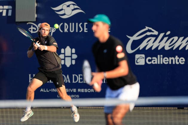 LOS CABOS TENNIS OPEN 2026 LOS CABOS TENNIS OPEN 2026 EVAN KING ROBERT GALLOWAY VS FINN REYNOLDS JAMES WATT 28072026 LOS CABOS, MEXICO. Action photo of Finn Reynolds and James Watt of Australia, during a match at the Los Cabos Tennis Open 2026 at the Cabo Sports Complex in Baja California, Mexico. Foto de accion de Finn Reynolds y James Watt de Australia, durante juego del Los Cabos Tennis Open 2026 celebrado en el Cabo Sports Complex en Baja California, Mexico. PHOTO BY IMAGENSHOP AGENCIA FOTOGRAFICA LOS CABOS BAJA CALIFORNIA MEXICO *** LOS CABOS TENNIS OPEN 2026 LOS CABOS TENNIS OPEN 2026 EVAN KING ROBERT GALLOWAY VS FINN REYNOLDS JAMES WATT 07 28 2026 LOS CABOS, MEXICO Action photo of Finn Reynolds and James Watt of Australia during a match at the 2026 Los Cabos Tennis Open at the Cabo Sports Complex in Baja California, Mexico Action photo of Finn Reynolds and James Watt of Australia, during a match at the 2026 Los Cabos Tennis Open held at the Cabo Sports Complex in Baja California, Mexico PHOTO BY IMAGENSHOP PHOTO AGENCY LOS CABOS BAJA CALIFORNIA MEXICO Copyright: xIMAGENSHOPxAGENCIAxFOTOGRAFICAx