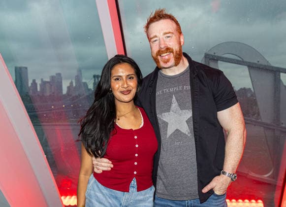 Football - Pre-Season - Liverpool FC 2026 27 Away Kit Launch NEW YORK, USA - Tuesday, July 28, 2026: Wrestler Stephen Farrelly, AKA Seamus, with his wife Isabella Revilla at an Adidas launch event for the new Liverpool FC 2026 27 away kit at the Refinery in Williamsburg, New York. (Photo by David Rawcliffe Propaganda) WILLIAMSBURG The Refinery NEW YORK UNITED STATES OF AMERICA  Copyright: xDavidxRawcliffex 2026-07-28-096-Liverpool_Adidas_Away_Kit_Launch