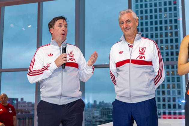 Football - Pre-Season - Liverpool FC 2026 27 Away Kit Launch NEW YORK, USA - Tuesday, July 28, 2026: Liverpool legends Robbie Fowler and Ian Rush on stage at an Adidas launch event for the new Liverpool FC 2026 27 away kit at the Refinery in Williamsburg, New York. (Photo by David Rawcliffe Propaganda) WILLIAMSBURG The Refinery NEW YORK UNITED STATES OF AMERICA  Copyright: xDavidxRawcliffex 2026-07-28-123-Liverpool_Adidas_Away_Kit_Launch