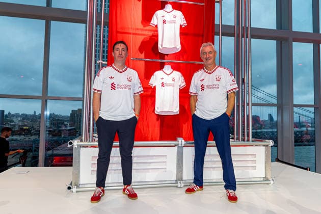Football, England, Liverpool FC Adidas launch event with Robbie Fowler and Ian Rush in New York