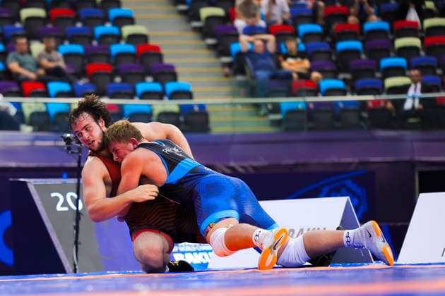 U17, U 17 Wrestling World Championships 110kg GR - Tymofii Prykhodko (UKR) df. Bruno Roger Pallone (USA) *** U17 Wrestling World Championships, 110 kg, Greco-Roman: Tymofii Prykhodko (UKR) defeated Bruno Roger Pallone (USA) by fall