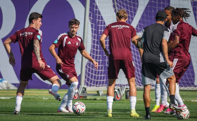 Anderlecht s Lukas Ambros pictured in action during a training session of Belgian RSC Anderlecht, Wednesday 29 July 2026 in Brussels, in preparations of the second leg of the second qualifying round for the UEFA Europa League against Swedish Hammarby IF. VIRGINIExLEFOUR  x182290230x