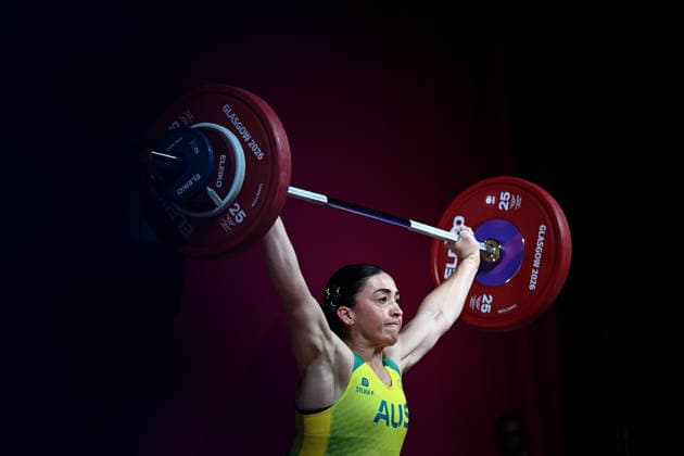 COM26 WEIGHTLIFTING, Isabella Andueza of Australia competes in the Women™s 77kg Weightlifting during the Glasgow 2026 Commonwealth Games at the SEC Armadillo in Glasgow, Scotland, Wednesday, July 29, 2026. ( NO ARCHIVING, EDITORIAL USE ONLY Glasgow Scotland United Kingdom  Copyright: xLUKASxCOCHx 20260729178263021064