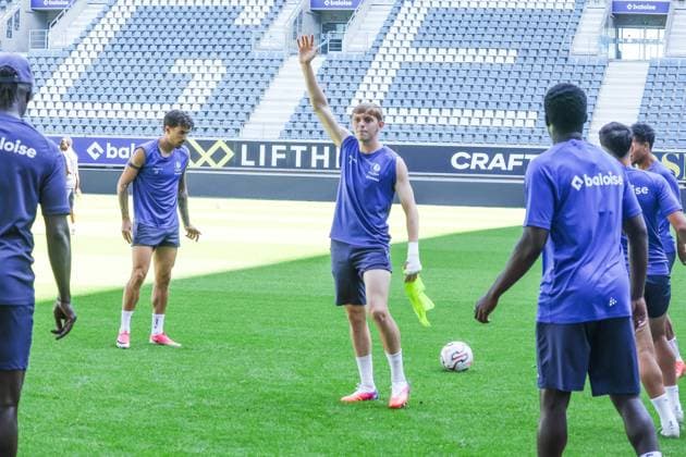 KAA Gent Gent, Belgium 29 07 2026 KAA Gent - LNZ Cherkasy, the players pictured during the training on 29 July 2026. ( Picture by Gianni Barbieux Photo News ) Max Dean  Copyright: xGiannixBarbieuxx