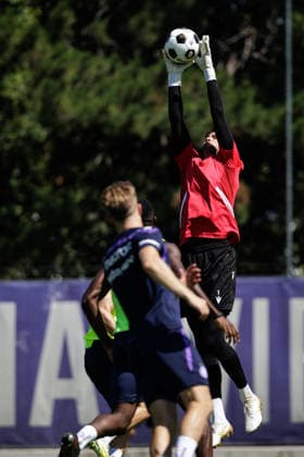 SOCCER - UEFA ECL, A.Wien vs Liepaja VIENNA,AUSTRIA,29.JUL.26 - SOCCER - UEFA Conference League, qualification, Austria Wien vs FK Liepaja, preview, training A.Wien. Image shows Samuel Sahin-Radlinger (A.Wien).  GEPAxpictures xArminxRauthner