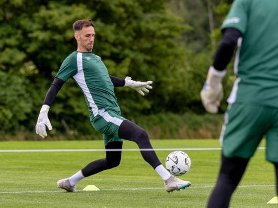Raphael Sallinger of Hibernian during a training session ahead of the clash with KF Malisheva Hibernian Training, Football, Hibernian Training Centre, Edinburgh, Scotland, UK - 29 Jul 2026Edinburgh Hibernian Training Centre Scotland United Kingdom EDITORIAL USE ONLY No use with unauthorised audio, video, data, fixture lists, club league logos or live services. Online in-match use limited to 120 images, no video emulation. No use in betting, games or single club league player publications.  Copyright: xAlanxRennie Shutterstockx 17016053w