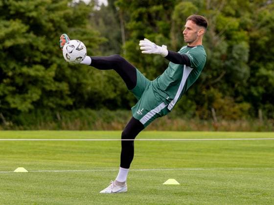 Raphael Sallinger of Hibernian during a training session ahead of the clash with KF Malisheva Hibernian Training, Football, Hibernian Training Centre, Edinburgh, Scotland, UK - 29 Jul 2026Edinburgh Hibernian Training Centre Scotland United Kingdom EDITORIAL USE ONLY No use with unauthorised audio, video, data, fixture lists, club league logos or live services. Online in-match use limited to 120 images, no video emulation. No use in betting, games or single club league player publications.  Copyright: xAlanxRennie Shutterstockx 17016053g