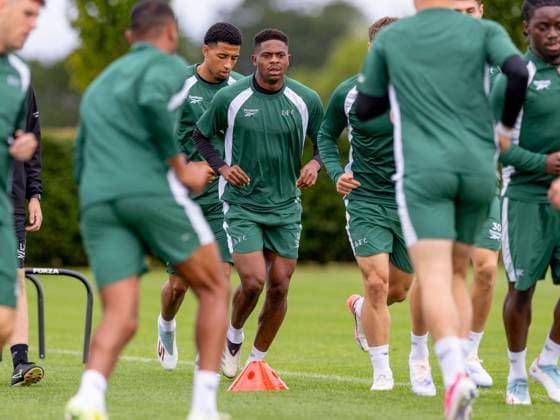 Miguel Chaiwa of Hibernian during a training session ahead of the clash with KF Malisheva Hibernian Training, Football, Hibernian Training Centre, Edinburgh, Scotland, UK - 29 Jul 2026Edinburgh Hibernian Training Centre Scotland United Kingdom EDITORIAL USE ONLY No use with unauthorised audio, video, data, fixture lists, club league logos or live services. Online in-match use limited to 120 images, no video emulation. No use in betting, games or single club league player publications.  Copyright: xAlanxRennie Shutterstockx 17016053ak