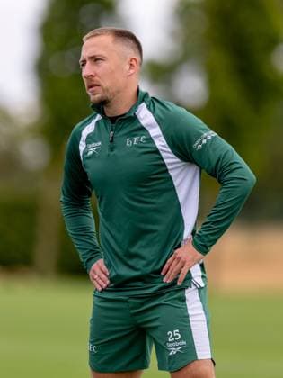 Felix Passlack of Hibernian during a training session ahead of the clash with KF Malisheva Hibernian Training, Football, Hibernian Training Centre, Edinburgh, Scotland, UK - 29 Jul 2026Edinburgh Hibernian Training Centre Scotland United Kingdom EDITORIAL USE ONLY No use with unauthorised audio, video, data, fixture lists, club league logos or live services. Online in-match use limited to 120 images, no video emulation. No use in betting, games or single club league player publications.  Copyright: xAlanxRennie Shutterstockx 17016053af