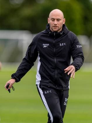 David Gray manager of Hibernian during a training session ahead of the clash with KF Malisheva Hibernian Training, Football, Hibernian Training Centre, Edinburgh, Scotland, UK - 29 Jul 2026Edinburgh Hibernian Training Centre Scotland United Kingdom EDITORIAL USE ONLY No use with unauthorised audio, video, data, fixture lists, club league logos or live services. Online in-match use limited to 120 images, no video emulation. No use in betting, games or single club league player publications.  Copyright: xAlanxRennie Shutterstockx 17016053by