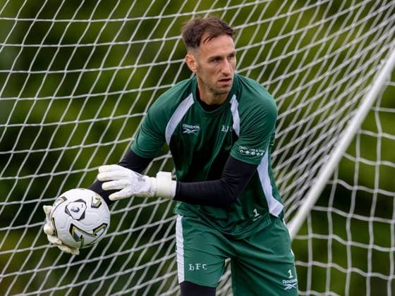 Raphael Sallinger of Hibernian during a training session ahead of the clash with KF Malisheva Hibernian Training, Football, Hibernian Training Centre, Edinburgh, Scotland, UK - 29 Jul 2026Edinburgh Hibernian Training Centre Scotland United Kingdom EDITORIAL USE ONLY No use with unauthorised audio, video, data, fixture lists, club league logos or live services. Online in-match use limited to 120 images, no video emulation. No use in betting, games or single club league player publications.  Copyright: xAlanxRennie Shutterstockx 17016053bp