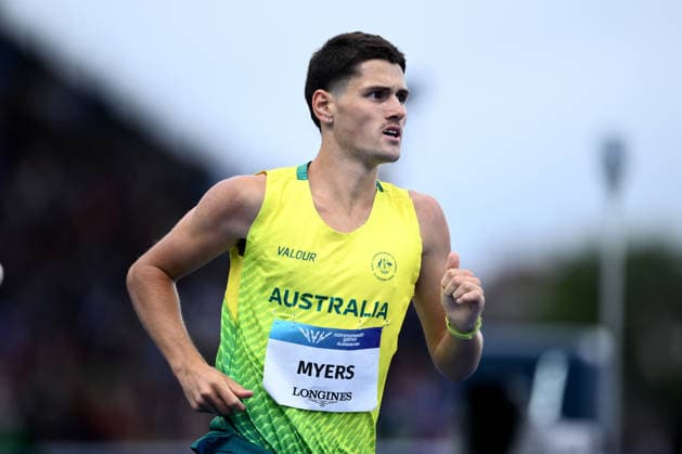 COM26 ATHLETICS, Cameron Myers of Australia competes in the Men™s One Mile, Round 1 heats at the Glasgow 2026 Commonwealth Games at EDF Scotstoun Stadium in Glasgow, Scotland, Wednesday, July 29, 2026. ( NO ARCHIVING, EDITORIAL USE ONLY Glasgow United Kingdom  Copyright: xJOELxCARRETTx 20260729118904476522