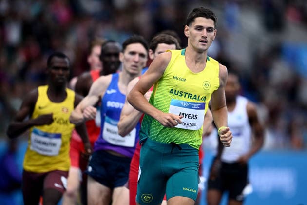 COM26 ATHLETICS, Cameron Myers of Australia competes in the Men™s One Mile, Round 1 heats at the Glasgow 2026 Commonwealth Games at EDF Scotstoun Stadium in Glasgow, Scotland, Wednesday, July 29, 2026. ( NO ARCHIVING, EDITORIAL USE ONLY Glasgow United Kingdom  Copyright: xJOELxCARRETTx 20260729138575733472