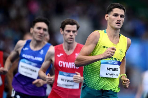 COM26 ATHLETICS, Cameron Myers of Australia competes in the Men™s One Mile, Round 1 heats at the Glasgow 2026 Commonwealth Games at EDF Scotstoun Stadium in Glasgow, Scotland, Wednesday, July 29, 2026. ( NO ARCHIVING, EDITORIAL USE ONLY Glasgow United Kingdom  Copyright: xJOELxCARRETTx 20260729150234229240