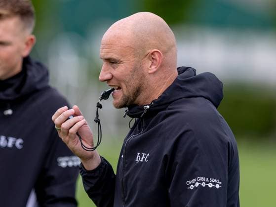 David Gray manager of Hibernian during a training session ahead of the clash with KF Malisheva Hibernian Training, Football, Hibernian Training Centre, Edinburgh, Scotland, UK - 29 Jul 2026Edinburgh Hibernian Training Centre Scotland United Kingdom EDITORIAL USE ONLY No use with unauthorised audio, video, data, fixture lists, club league logos or live services. Online in-match use limited to 120 images, no video emulation. No use in betting, games or single club league player publications.  Copyright: xAlanxRennie Shutterstockx 17016053cg