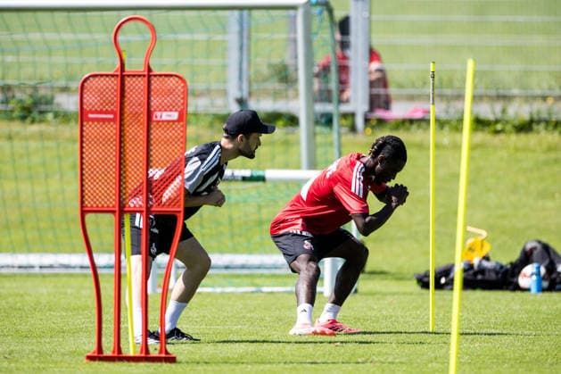 ST. JOHANN IN TIROL, AUSTRIA - JULY 29: Gideon Mensah (1. FC Koeln, 14) training individually during a training session at trainings camp in Kitzbuehel of season 2026 27 at Koasastadion on July 29, 2026 in St. Johann in Tirol, Austria. Austria Copyright: xSteffiexWunderlx