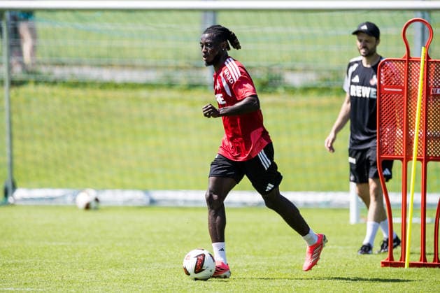 ST. JOHANN IN TIROL, AUSTRIA - JULY 29: Gideon Mensah (1. FC Koeln, 14) training individually during a training session at trainings camp in Kitzbuehel of season 2026 27 at Koasastadion on July 29, 2026 in St. Johann in Tirol, Austria. Austria Copyright: xSteffiexWunderlx