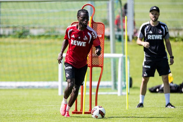 ST. JOHANN IN TIROL, AUSTRIA - JULY 29: Gideon Mensah (1. FC Koeln, 14) training individually during a training session at trainings camp in Kitzbuehel of season 2026 27 at Koasastadion on July 29, 2026 in St. Johann in Tirol, Austria. Austria Copyright: xSteffiexWunderlx