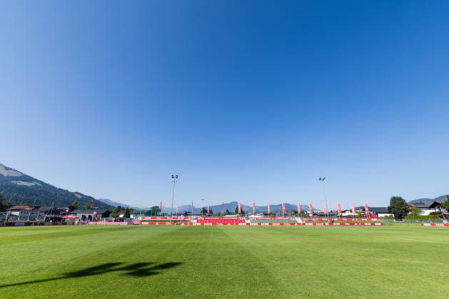 ST. JOHANN IN TIROL, AUSTRIA - JULY 29: Impressions of Koasastadion branded in rut und wiess FC Koeln branding during a training session at trainings camp in Kitzbuehel of season 2026 27 at Koasastadion on July 29, 2026 in St. Johann in Tirol, Austria. Austria Copyright: xSteffiexWunderlx