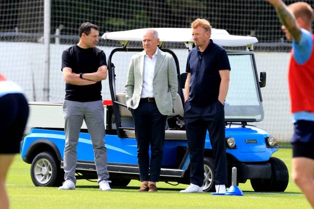 29.07.2026, DEU GER, Fussball , 2.Fussballbundesliga 2026 2027 (im Ligabetrieb zusätzlich: Spieltag, Saison 20xx 20xx), Berliner Olympiastadion, Hertha BSC, Training Dr. Peter Goerlich - Geschaeftsfuehrung, Benjamin Weber (Sportdirektor, Hertha BSC Berlin) 2. Liga: DFB DFL regulations prohibit any use of photographs as image sequences and or quasi-video) Nordphoto Berlin Sportforum Berlin Deutschland *** July 29, 2026, Germany, Soccer, 2026–2027 Bundesliga 2, additional matchday during the regular season, 20xx–20xx season, Berlin Olympic Stadium, Hertha BSC, Training: Dr. Peter Goerlich, Managing Director; Benjamin Weber, Sporting Director, Hertha BSC Berlin, 2nd Division. DFB and DFL regulations prohibit any use of photographs as image sequences and or quasi-video. Nordphoto Berlin, Sportforum Berlin, Germany Copyright: xNordphotox xEnglerx