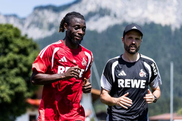 ST. JOHANN IN TIROL, AUSTRIA - JULY 29: Gideon Mensah (1. FC Koeln, 14) running laps individually during a training session at trainings camp in Kitzbuehel of season 2026 27 at Koasastadion on July 29, 2026 in St. Johann in Tirol, Austria. Austria Copyright: xSteffiexWunderlx