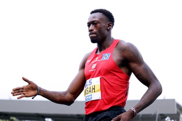 ANSAH Owen 200m der Maenner Deutscher Meister DLV Deutsche LA Meisterschaften 2026 in Bochum - Wattenscheid am 26.07.2026 *** ANSAH Owen, Men s 200m German Champion, DLV German Track and Field Championships 2026 in Bochum-Wattenscheid on July 26, 2026 Copyright: xLacixPerenyix
