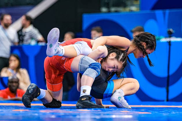 U17, U 17 Wrestling World Championships 49kg WW - Saika Uchida (JPN) df. Isabelle Alexis Si Ling Chen (CAN) *** U17 Wrestling World Championships, 49 kg WW: Saika Uchida (JPN) defeated Isabelle Alexis Si Ling Chen (CAN) Copyright: xUnitedxWorldxWrestlingx xAmirrezx UWW-U17-WC-BAKU-2026