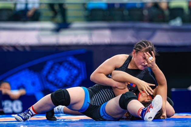 U17, U 17 Wrestling World Championships 65kg WW - Ariunzul Boldbaatar (MGL) df. Shahzoda Azimova (UZB) *** U17 Wrestling World Championships, 65 kg: Ariunzul Boldbaatar (MGL) defeated Shahzoda Azimova (UZB) Copyright: xUnitedxWorldxWrestlingx xAmirrezx UWW-U17-WC-BAKU-2026