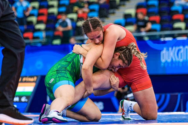 U17, U 17 Wrestling World Championships 73kg WW - Bianka Barany Almasi (HUN) df. Lyra Lederer (GER) *** U17 Wrestling World Championships, 73 kg, WW: Bianka Barany Almasi (HUN) def. Lyra Lederer (GER) Copyright: xUnitedxWorldxWrestlingx xAmirrezx UWW-U17-WC-BAKU-2026