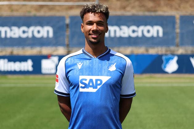 23.07.2026, xrekx, Fussball 1.Bundesliga, TSG 1899 Hoffenheim - Fototermin Saison 2026 27 v.l. Bambase Conte (TSG Hoffenheim) (DFL DFB REGULATIONS PROHIBIT ANY USE OF PHOTOGRAPHS as IMAGE SEQUENCES and or QUASI-VIDEO) Sinsheim *** July 23, 2026, xrekx, Soccer, Bundesliga 1, TSG 1899 Hoffenheim Photo Op, 2026–27 Season, from left: Bambase, Conte, TSG Hoffenheim. DFL and DFB regulations prohibit any use of photographs as image sequences and or quasi-video. Sinsheim