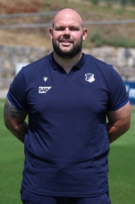 23.07.2026, xrekx, Fussball 1.Bundesliga, TSG 1899 Hoffenheim - Fototermin Saison 2026 27 v.l. Martin Beer Physiotherapeut (TSG Hoffenheim) (DFL DFB REGULATIONS PROHIBIT ANY USE OF PHOTOGRAPHS as IMAGE SEQUENCES and or QUASI-VIDEO) Sinsheim *** July 23, 2026, xrekx, Soccer, Bundesliga 1, TSG 1899 Hoffenheim Photo Session, 2026–27 Season, from left: Martin Beer, Physical Therapist, TSG Hoffenheim. DFL and DFB regulations prohibit any use of photographs as image sequences and or quasi-video. Sinsheim