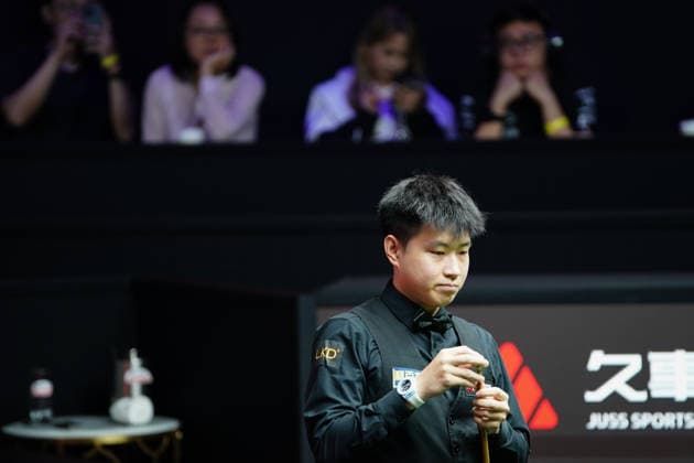 SHANGHAI, CHINA - JULY 29: Zhao Xintong of China plays a shot in the second round match against Ding Junhui of China on Day 3 of the 2026 Snooker Shanghai Masters on July 29, 2026 in Shanghai, China.  Copyright: xTaixChengzhex 111657087657
