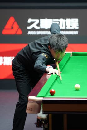 SHANGHAI, CHINA - JULY 29: Zhao Xintong of China plays a shot in the second round match against Ding Junhui of China on Day 3 of the 2026 Snooker Shanghai Masters on July 29, 2026 in Shanghai, China.  Copyright: xTaixChengzhex 111657087660