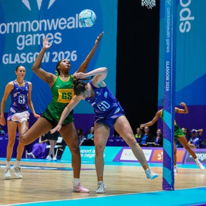 RECORD DATE NOT STATED 29th July 2026; Glasgow, Scotland; 2026 Commonwealth Games, Day Seven; Netball Preliminary Round B, Jamaica v Scotland, Azara Wilmot (JAM) shoots RogerxEvans