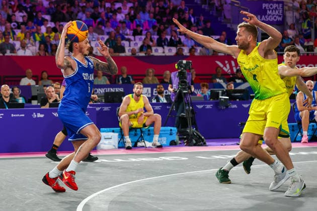 RECORD DATE NOT STATED 29th July 2026; Glasgow, Scotland; 2026 Commonwealth Games, Day Seven; 3x3 Basketball semi final, K Jimenez (SCO) with the ball RogerxEvans