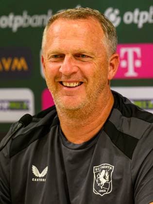 Budapest , 29-07-2026 , Groupama Arena , season 2026 2027 , UEFA Europa League play-off football , pressconference FC Twente , picture shows FC Twente coach John van den Brom Pressconference Twente in Budapest  x205308225x Copyright: