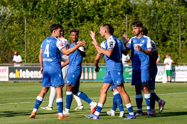 Spieler der TSG 1899 Hoffenheim, jubeln über das Tor zum 1:0, Jubel, Torjubel, Torerfolg, celebrate the goal, goal, celebration, jubelt ueber das Tor, Freuen, Freude, freut sich, optimistisch, positiv, Spielszene, Highlight, Action, Aktion, 29.07.2026, Zuzenhausen (Deutschland), Fussball, Testspiel, TSG 1899 Hoffenheim - Holstein Kiel, DFB DFL REGULATIONS PROHIBIT ANY USE OF PHOTOGRAPHS AS IMAGE SEQUENCES AND OR QUASI-VIDEO. *** TSG 1899 Hoffenheim players celebrate the 1-0 goal, Celebration, goal celebration, goal scored, celebrating the goal, goal, celebration, cheering the goal, joy, happiness, happy, optimistic, positive, game scene, highlight, action, July 29, 2026, Zuzenhausen, Germany, soccer, friendly match, TSG 1899 Hoffenheim vs. Holstein Kiel, DFB and DFL regulations prohibit any use of photographs as image sequences and or quasi-video xozx