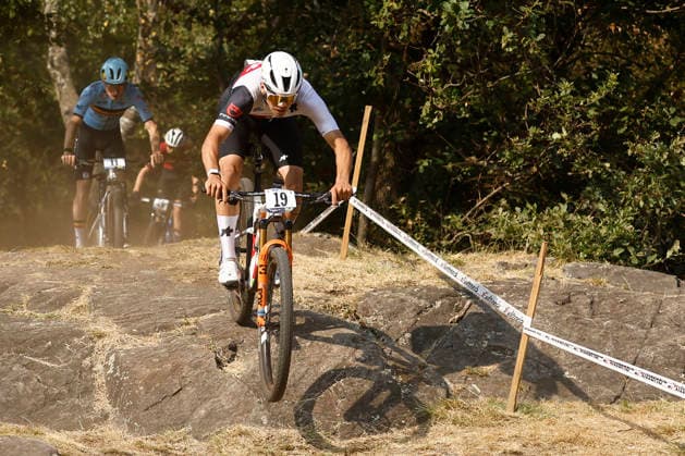 29.07.2026, Monteceneri, Monteceneri, 2026 UEC MTB European Championship, EM, Europameisterschaft XCC Qualifications Men Juniorr, Head 2, Andri Steinmann 19 (SUI) Monteceneri Monteceneri Ticino Switzerland *** July 29, 2026, Monteceneri, Monteceneri, 2026 UEC MTB European Championship XCC Qualifications Men s Junior, Head 2, Andri Steinmann 19 SUI Monteceneri Monteceneri Ticino Switzerland Copyright: xJustPictures.ch FrancescoxMinghettix jp-en-FrMi-_NG_0720