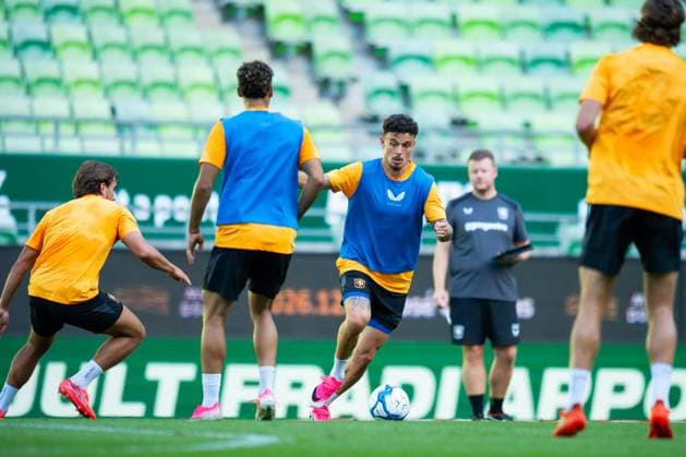 Budapest , 29-07-2026 , Groupama Arena , season 2026 2027 , UEFA Europa League play-off football , training FC Twente , picture shows FC Twente player Stav Lemkin Training Twente in Budapest  x205309038x Copyright: