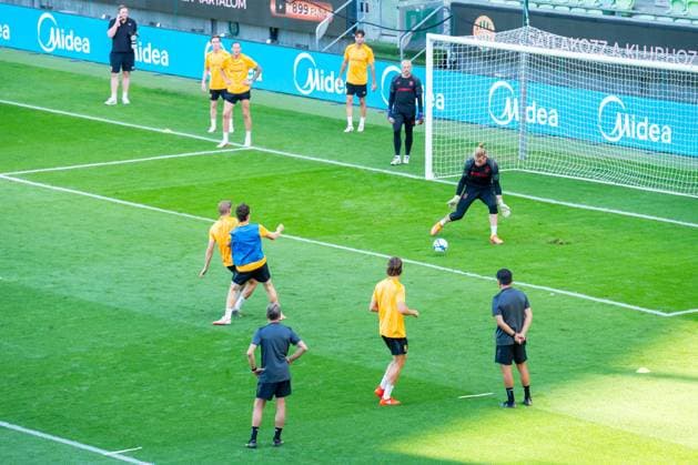 Budapest , 29-07-2026 , Groupama Arena , season 2026 2027 , UEFA Europa League play-off football , training FC Twente , picture shows FC Twente goalkeeper Lars Unnerstall Training Twente in Budapest  x205309232x Copyright: