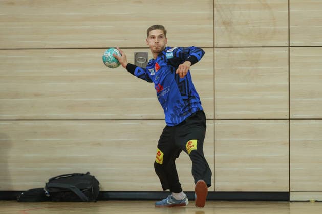 29.07.2026, xtgx, Handball Testspiel, SC Magdeburg - HSC 2000 Coburg v.l. Dominik Kuzmanovic (Magdeburg, 1) Halle *** July 29, 2026, xtgx, Handball Exhibition Match, SC Magdeburg vs. HSC 2000 Coburg, photo by Dominik Kuzmanovic, Magdeburg, Hall 1