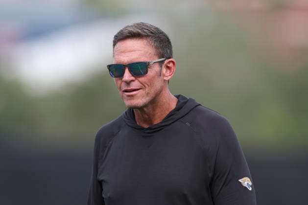 JACKSONVILLE, FL - JULY 29: Jacksonville Jaguars executive vice president of football operations Tony Boselli looks on during training camp on July 29, 2026 at the Miller Electric Center in Jacksonville, Fl. (Photo by David Rosenblum Icon Sportswire) NFL, American Football Herren, USA JUL 29 Jaguars Training Camp EDITORIAL USE ONLY Icon260729224599