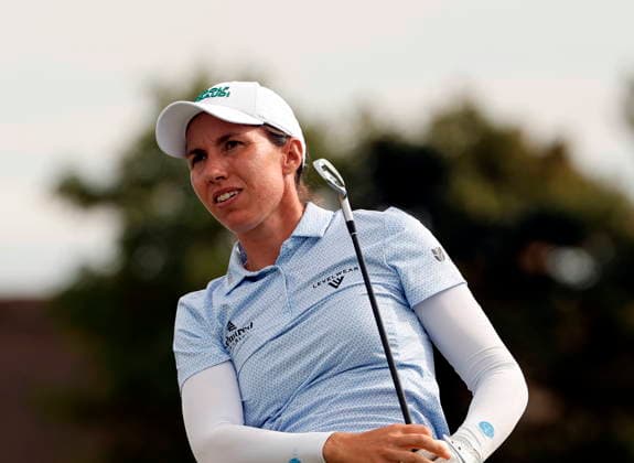 RECORD DATE NOT STATED 29th July 2026; Royal Lytham and St Annes Golf Club, Lytham St Annes, Lancashire, England; AIG Womens Open Championship Golf Final Practice Day; Carlota Ciganda (ESP) tees off during her final practice round AlanxMartin