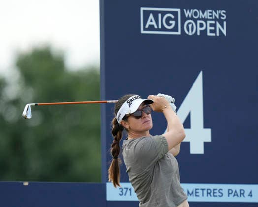LYTHAM, ENGLAND - JULY 29: Hannah Green (AUS) plays from the fourth tee during Practice at the 50th AIG Women™s Open Championship at the Royal Lytham and St Anne™s Golf Club, Lytham on July 29, 2026 in Lancashire, England The 50th AIG Women™s Open Championship