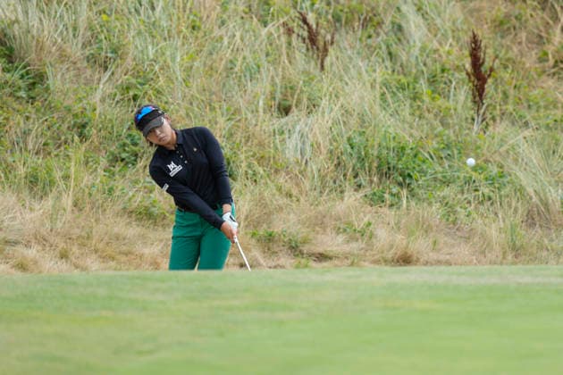 LYTHAM, ENGLAND - JULY 29: Mi Hyang Lee (KOR) chips to the third green during Practice at the 50th AIG Women™s Open Championship at the Royal Lytham and St Anne™s Golf Club, Lytham on July 29, 2026 in Lancashire, England The 50th AIG Women™s Open Championship